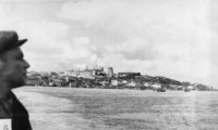 Вид на Кировский шинный завод и ТЭЦ-1. 1960-е годы
